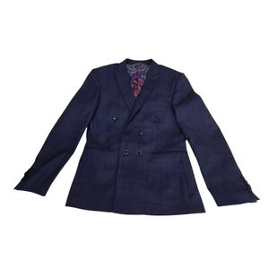Isaac Mizrahi Midnight Blue Double-Breasted Blazer